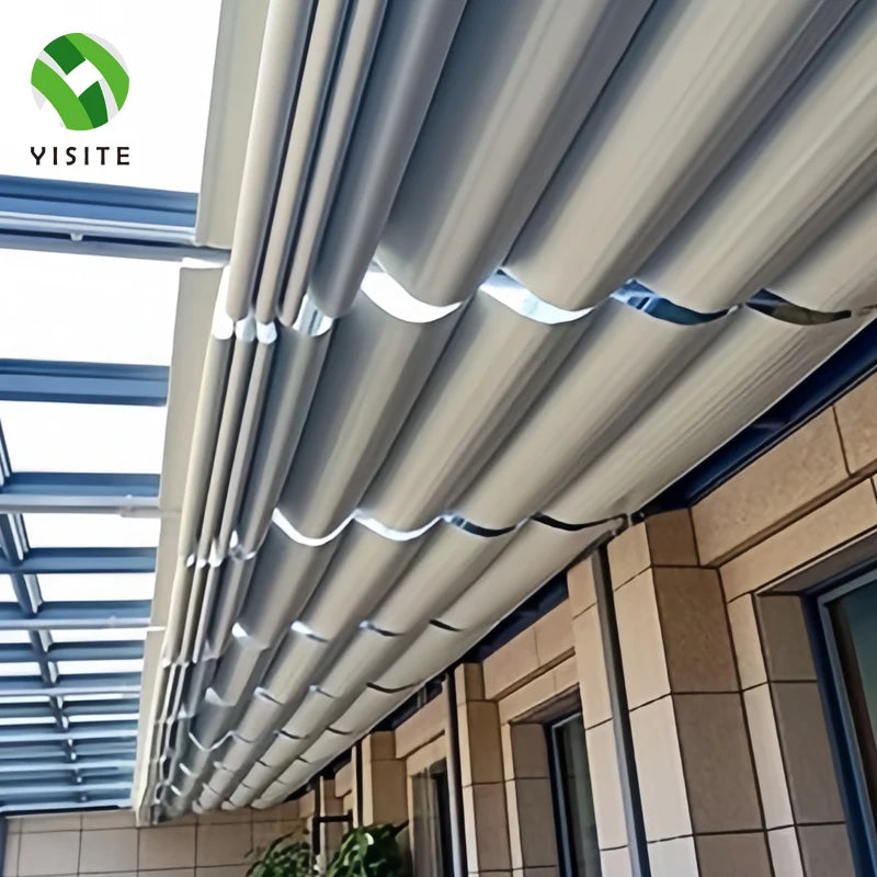 YST Factory Sunshade Room Sunshade Roof Curtain Insulation Waterproof Balcony Semi Sunshade Folding Electric Ceiling Curtain