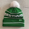 Custom Embroidered Jacquard Knitted Beanie Hat With Pom Pom Bobble Hat