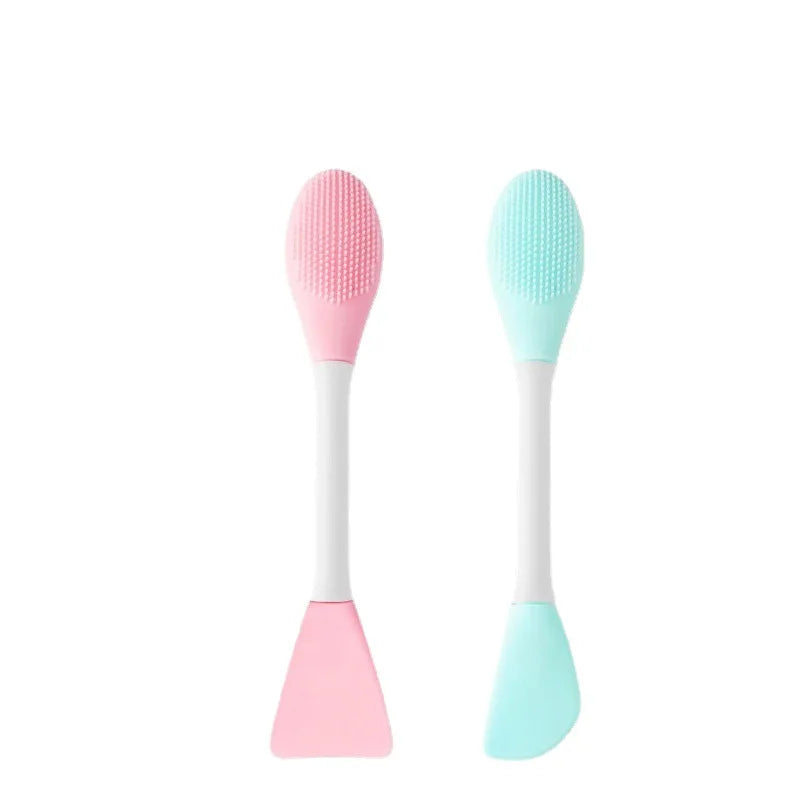 Custom Logo Facial Makeup Cleaner Soft Silicone Double-Ended Face Makeup Beauty Brush Applicator Brush