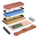 Knife Sharpener Sharpening Stone Whetstone Set Wet Stones 400/1000 3000/8000 Knives Sharpener Kit Bamboo Base With Angle Guide