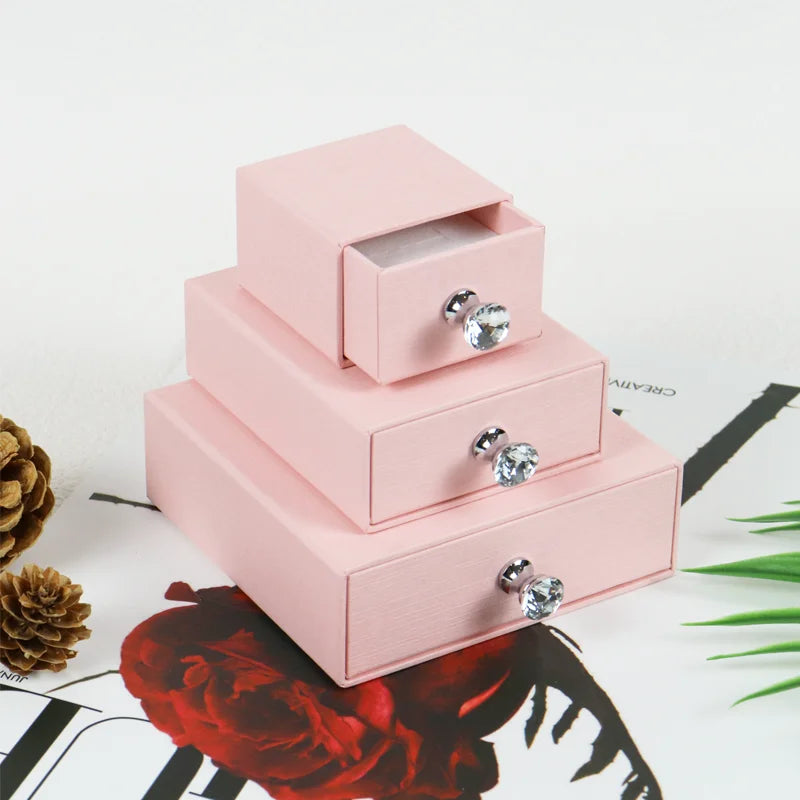 Customizable Fashion Designed Jewelry Boxes Ready to Ship Necklace Packaging Premium Drawer Gift Fine Jewelry Paper Boxes