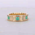 Starsgem Wholesale 10k Gold Luxury Wedding Rings Asscher Cut Diamond with Round Star Pattern Customizable Metal Emerald Ring