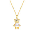 Wholesale Cute Customized Jewelry Choker Necklace Pearl Natural Stone Bear Pendent Necklaces Women Girls