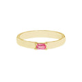 925 Sterling Silver Custom Minimalist Jewelry Wholesale 18k Gold Vermeil Ruby baguette Pinky Ring