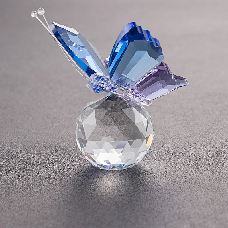 Wholesale Butterfly Figurine in Multi Colors Crystal Glass Papillon Other Crystal Crafts Product Category