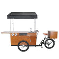 OEM Mobile Electric 3 Wheel Classical Coffee Bike Tricycle Pedal Food Fruit Trike Bicycle With Roof for Small Business