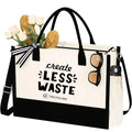 16oz Personalized Women's Canvas Tote Bag with Open Closure and Pocket Wholesale Beach Use