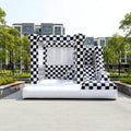 Customized Commercial Black and White Checkered Castle Inflatable Bounce House with Slide Suitable for Kids Parties