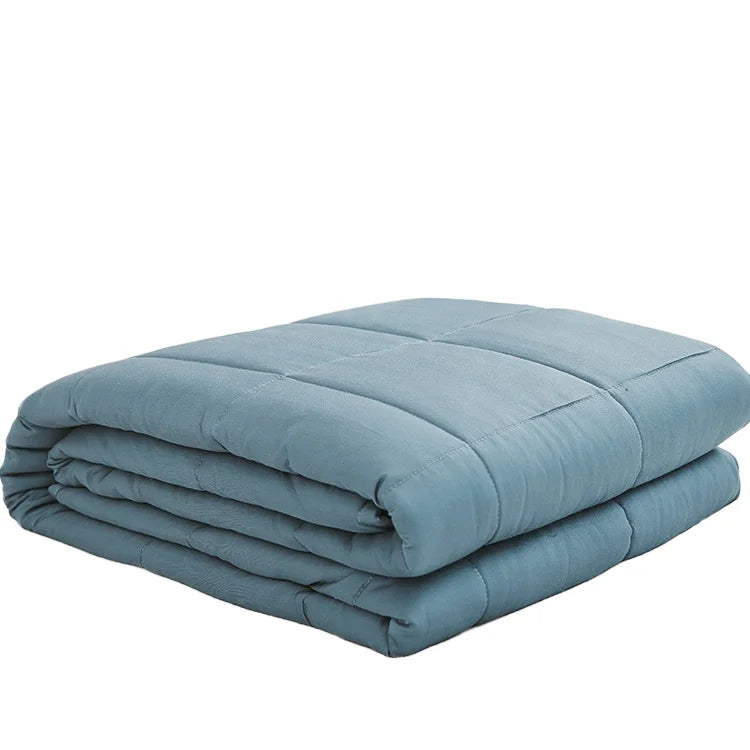 Eco-friendly Woven Bamboo Fiber Portable Weighted Blanket Solid Color Winter Release Anxiety Washable for Hospital Use