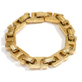 18K Gold Plated Stainless Steel Jewelry Chunky Cuban Link Chain Skull Head HipHop Cuff Bracelet Waterproof Punk Bracelet B252551