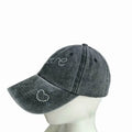 Custom logo Fashion Rhinestone Solid Color Blank Plain Loving Washed Baseball Cap for Women