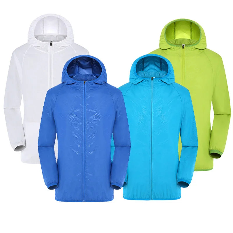 OEM Factory's Lightweight Zipper Sun-protective Hoodie Jacket for Men Women Waterproof Hiking Print Jacket Breathable for Summer