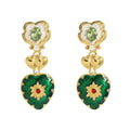 2023 New Arrival Fashion Jewelry Enamel Earrings Exaggerate Fashion Love Flower Earrings Wholesale Heart Drop Gold Earrings