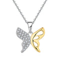 2024 New Simple Jewelry 925 Sterling Silver Cubic Zirconia Butterfly Pendant Necklace for Woman Gift