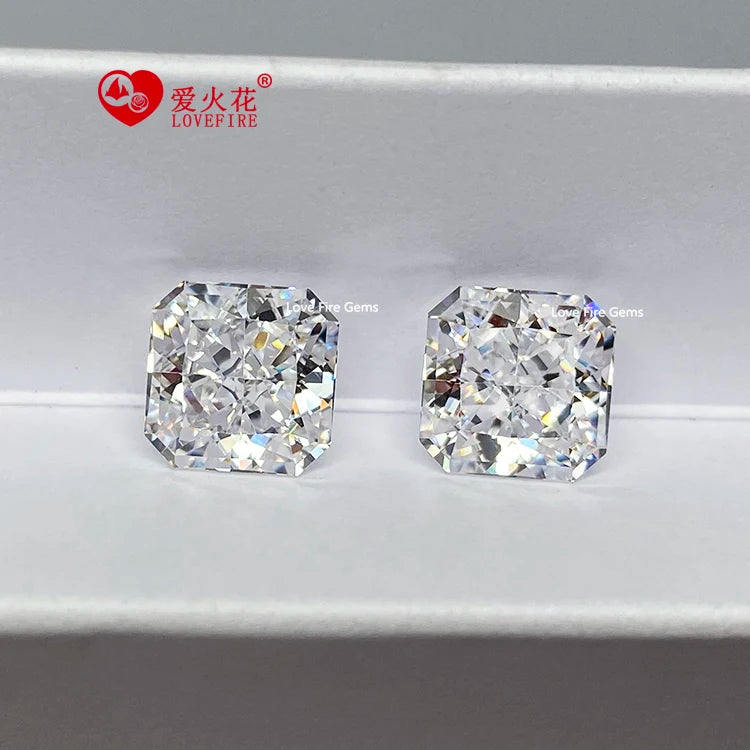 9a Grade Quality square Crushed Ice Cut Corner White/G White Loose Gemstones Synthetic Cubic Zirconia