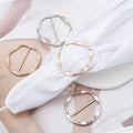 Metal Round Circle Knot Buckle Button - Silk Scarf Ring Clip