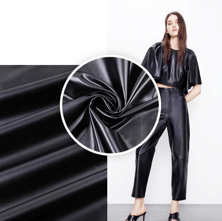 Hot Sale 50D Milk Silk Fresh & Breathable PU Faux Leather Fabric for Garment