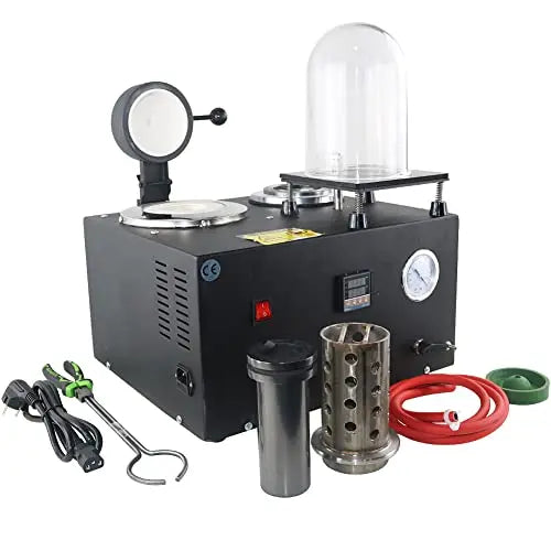 Cast Vacuum and Melting Machine Digital Display High Temperature Refining Precious Metal Jewelry Casting Tool 1/2 HP Gold Melt