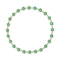 LOZRUNVE 925 Sterling Silver Gold Custom Colored Cubic Zircon Flower Tennis Chain Necklace Choker for Women