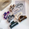 Hot Selling Large 7.8cm Acetate Hair Claw Clip for Women Strong Hold Square Tortoise Shell Jaw Clips for Thick Hair