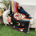 Custom Vintage Floral Cartoon Woven Polyester/Cotton Eco-Friendly Throw Blanket for Picnic & Decor