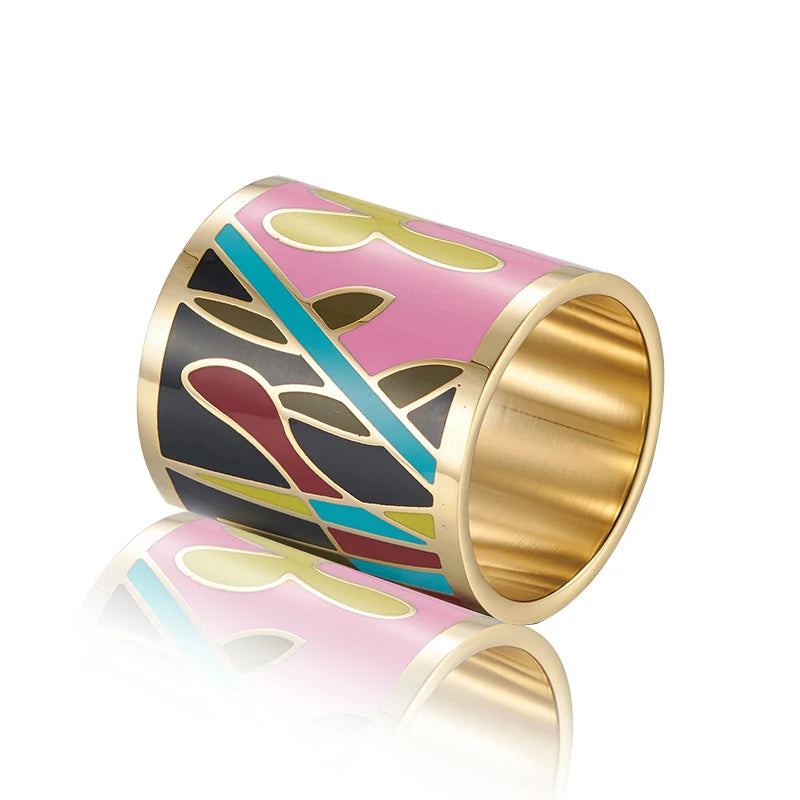 Customized Wholesale Fashion Stainless Steel Colourful Enamel Scarf Ring Accessories Scarf Clasp