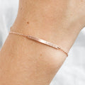 Minimal Personalized 925 Silver Initial Letter Engrave Gold bar Bracelet Wholesale