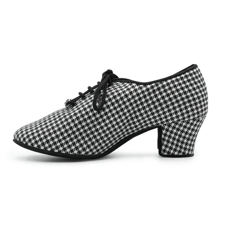 Wholesale Oem&odm Houndstooth Canvas Bd Dance Shoes Salsa Bachata Ladies Practice Latin Dance Shoes for Women Teaching&training