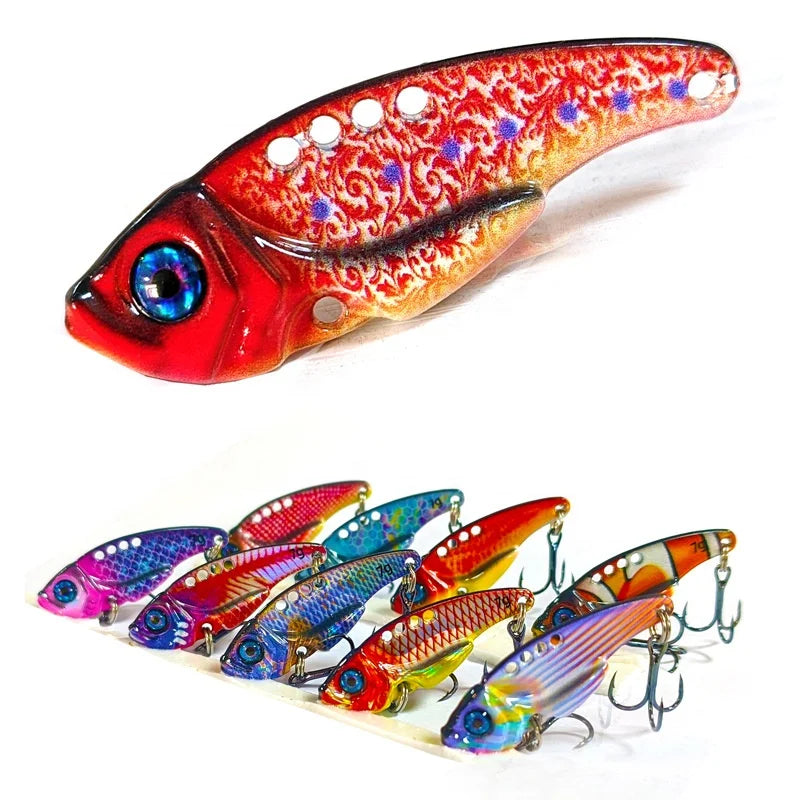 3D Printed VIB Bait Bare Sheet Tape Reinforced Three-Box Hook Bionic Lure Vib for Snakehead Bass Mandarin Fish Fishing Lures Mini Fishing Lure