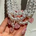 New Pink 12 Zodiac Sign Pendant Necklace Artificial Pearl Chain Stainless Steel Charm DIY Drops Oil Symbol Summer Jewellery HOT