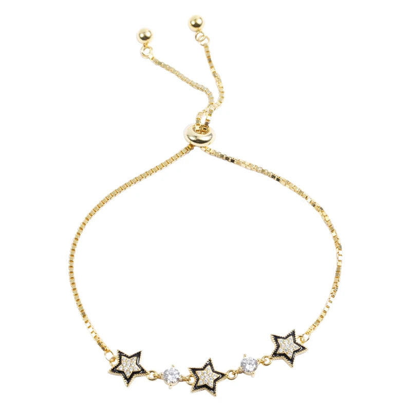 Trendy Style 925 Sterling Silver Bracelet Charms Jewelry Flashing Stars CZ for Women Bracelet