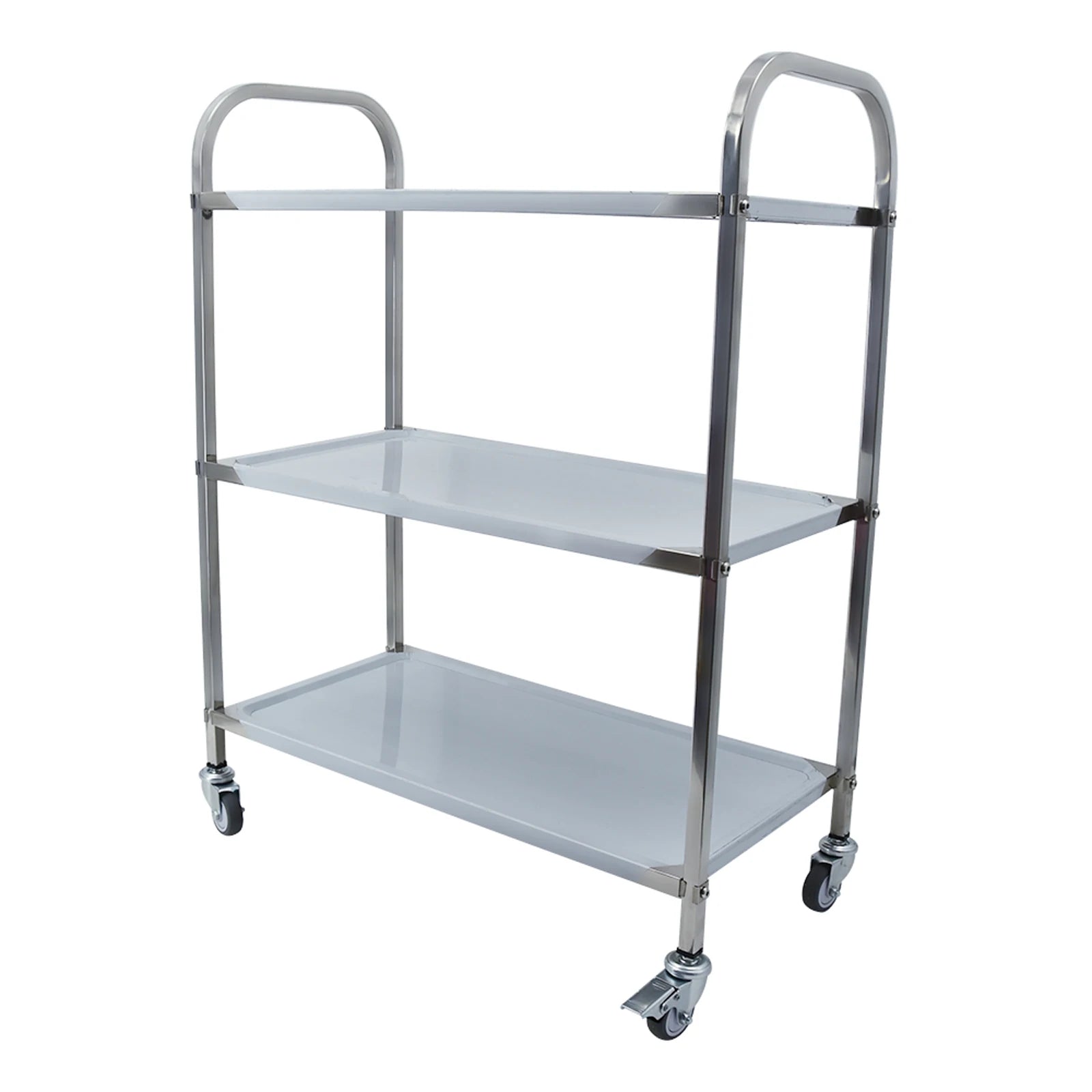 Food Serving 3 Layer Heavy Duty Small Type Stainless Steel Dining Trolley Cart with Wheels