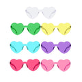 Pafu Bachelorette Party Favor Supplies Transparent Candy Color Frameless Rimless Heart Shape Sunglasses Set of 7