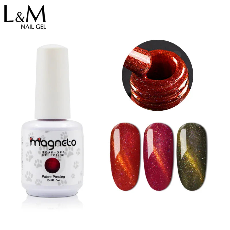 Ibdgel 12 Color Charming Effect Nail Polish Jade Cat Eye Uv Gel Nails 15ml