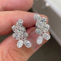 CAOSHI Hot Sale Gorgeous Oval Design Crystal Cubic Zirconia Earrings for Wedding Irregular Silver Plated Pendant Earrings Women