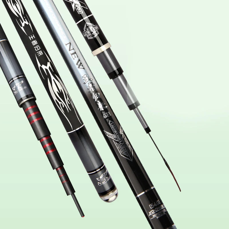 JSFUN Spinning Rods Carp Fishing 3.6-7.2M Hard Carbon Fiber EVA Handle Portable Ultra Light Telescopic Lake Stream 6H 19tunes