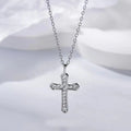 Exquisite Christian Cross Jewelry 925 Sterling Silver CZ Diamond Cross Pendant Fashion Clavicle Chain Women Necklace