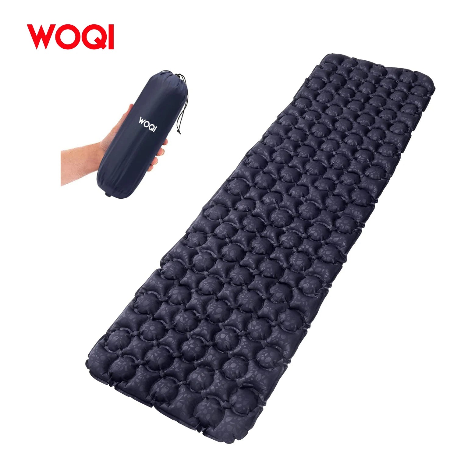 WOQI Sleeping Pad Lightweight Compact Camp Air Mattress  40D Nylon TPU Coated Waterproof for Outdoor