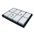 Clear Rectangular Acrylic Gemstone Diamond Display Box Tray Set Gem Divided Display Tray