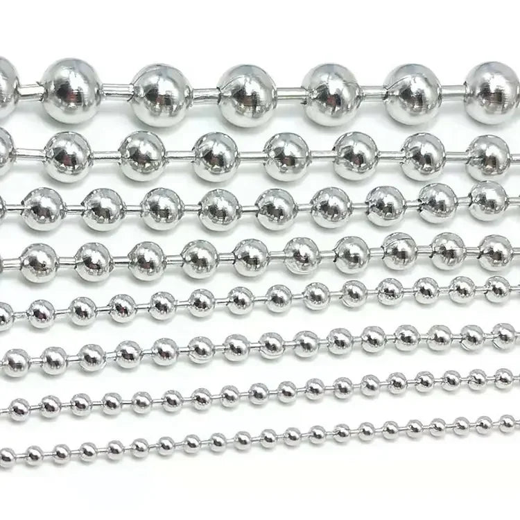 Strong 304 Stainless Steel Necklace Chain Stainless Steel Ball Chain for Jewelry Curtain Accessories Dog