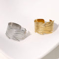 New Fashion Jewelry Personalized Retro Feather Shape Stainless Steel Waterproof Ring