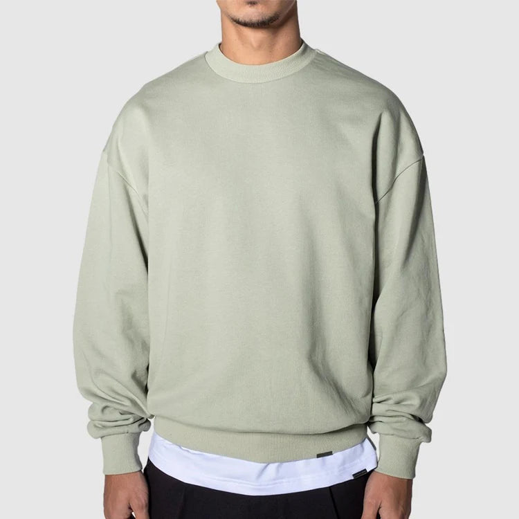 Custom Men's Autumn Embroidered Fleece Oversized Pullover Hooded Sweatshirt Streetwear