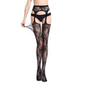 Dropshipping Women's Stockings Large Size Pantyhose Hollow Jacquard Open Crotch Suspenders Net Stockings