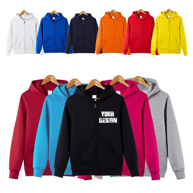 Embroidered Printed Logo Blank Cotton TOP SALE Custom Mens Zipper Hoodies  Zip up Hoodies for Unisex