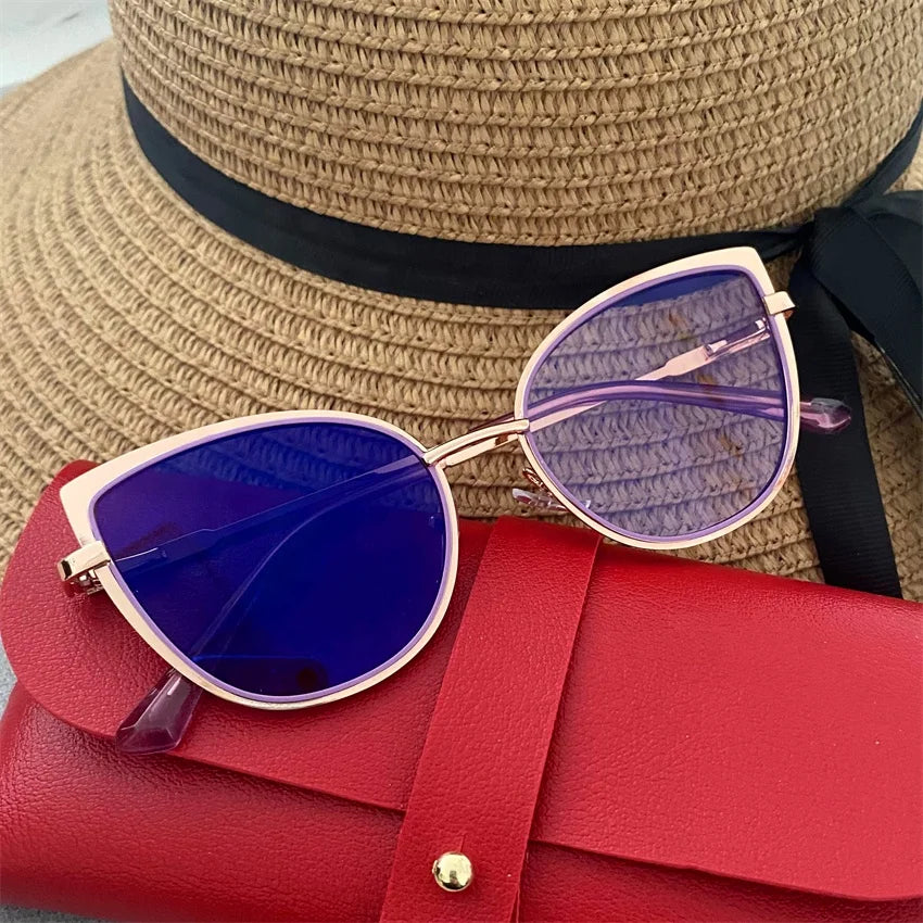 Fashion Women Ladies Optical Cateye Spring Hinge Metal Black Gold Lunettes Antireflet Bleu Photochromic Bezel Photogray Glasses