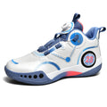 Men's Rotating Buckle Mesh Basketball Shoes Breathable Lightweight Durable Anti-Slip Shock Absorption Rubber Midsole Winter