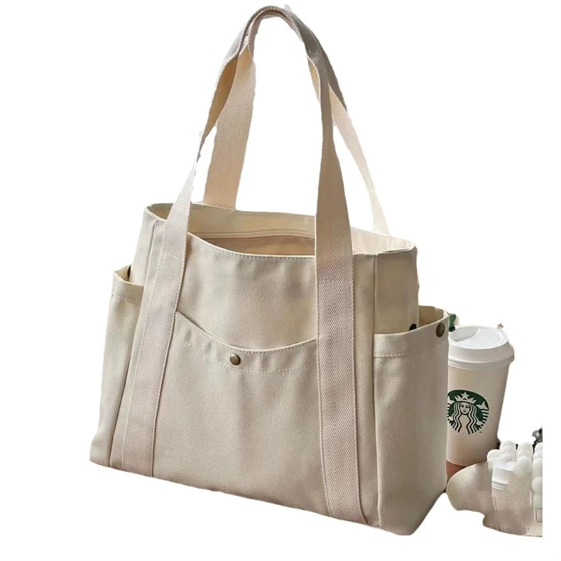 Customized Eco Foldable Extra Large Heavy Big Thick Capacity Casual Zipper Shopping Tote Bag Oversized Cotton Canvas Bag