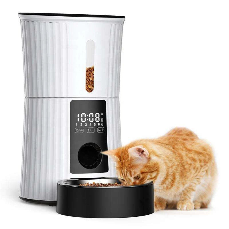 Automatic Pet Feeder Cat Feeder Pet Dry Food Dispenser Triple Preservation with Stainless Steel Bowl Dog Feeder