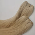 For Genius Weft 100% Virgin Remy Human Hair Extensions Double Drawn Flat Weft Seamless Real Hair Chinese Hair Bleached
