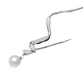 N020 8-9mm DIY Natural  Freshwater Pearl Charm Pendant Necklace Chain Accessory 925 Sterling Silver Jewelry for Women